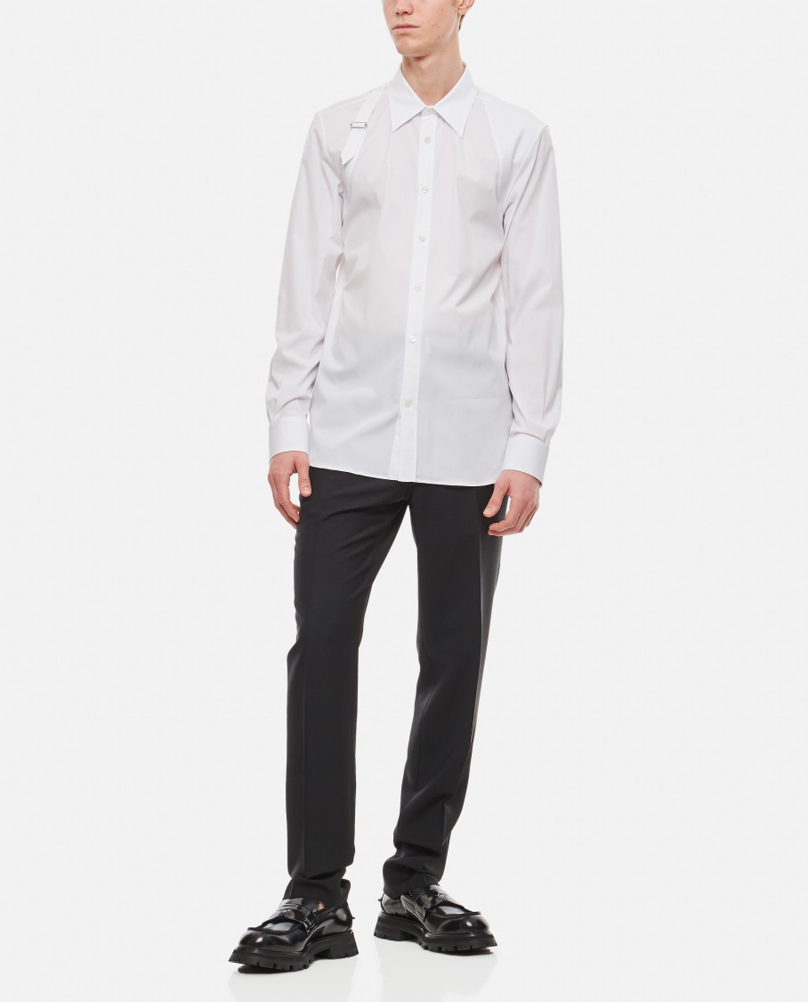 Shop Alexander Mcqueen Harness Cotton Shirt In White