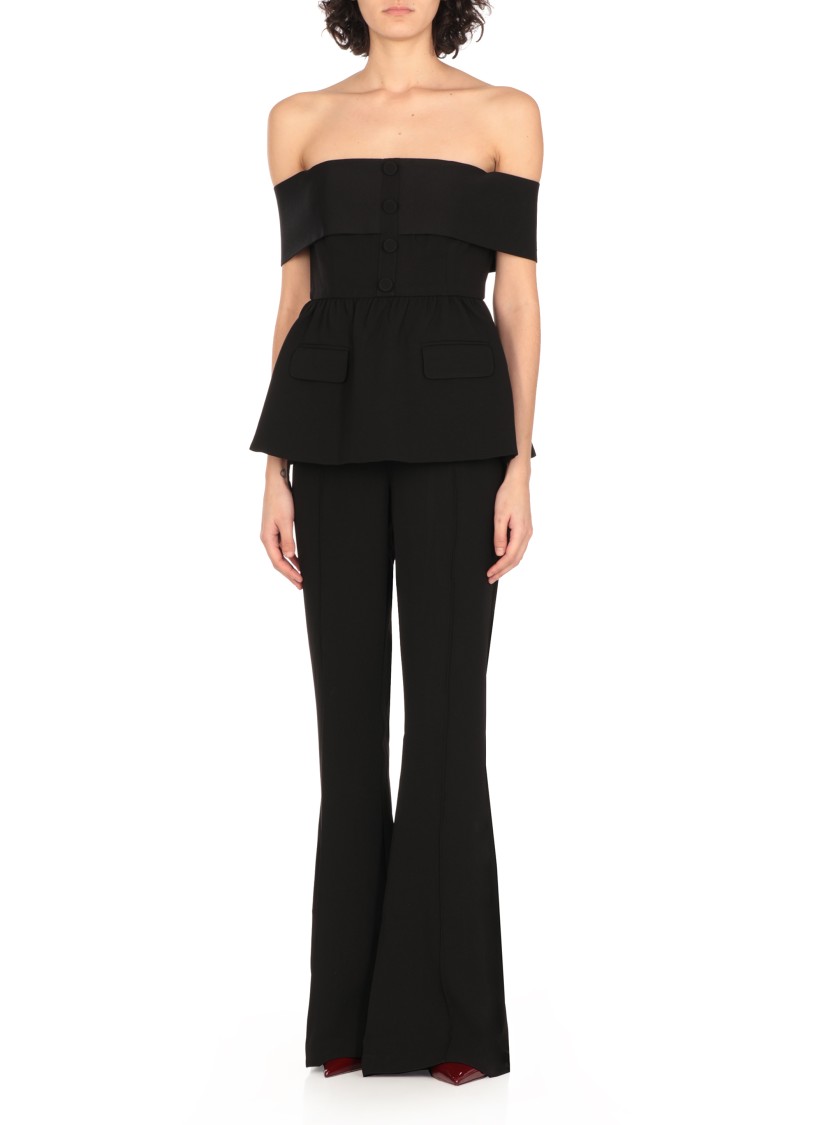 Shop Self-portrait Black Crepe Suit