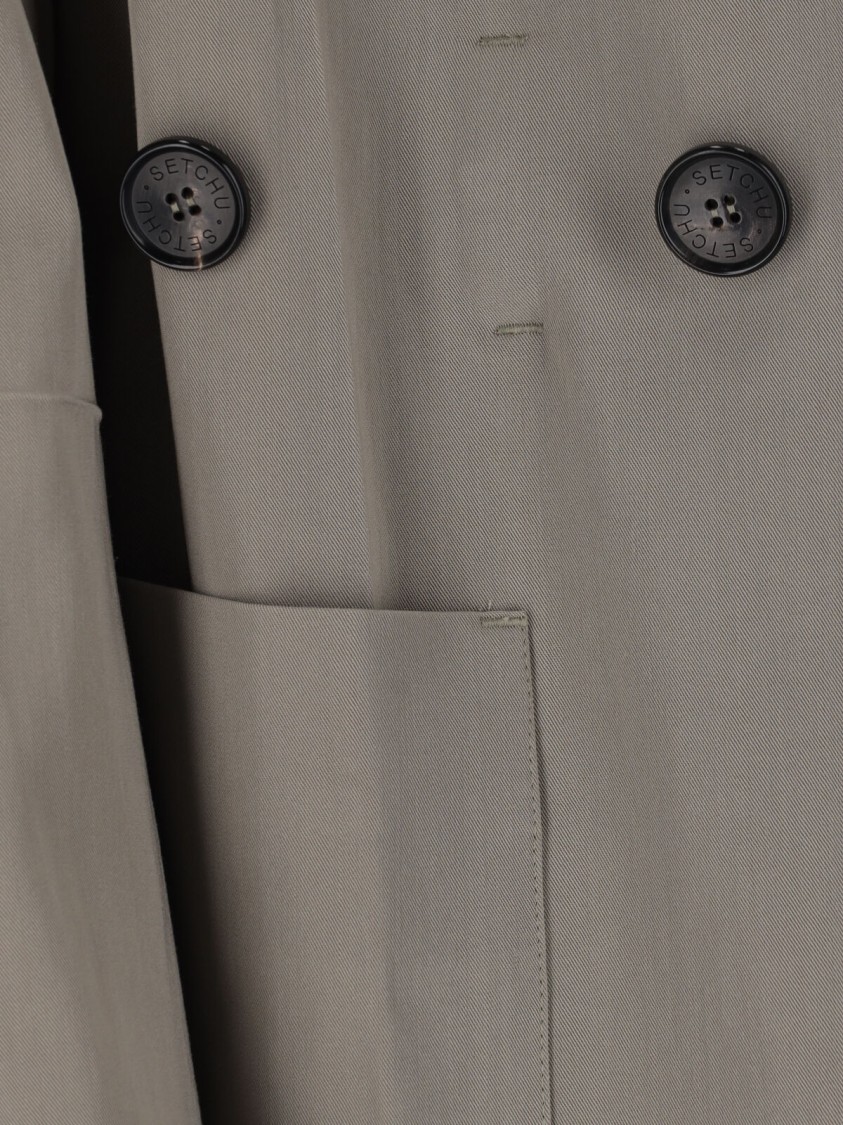 SETCHU SETCHU DOUBLE-BREASTED CONVERTIBLE BLAZER – BEIGE 