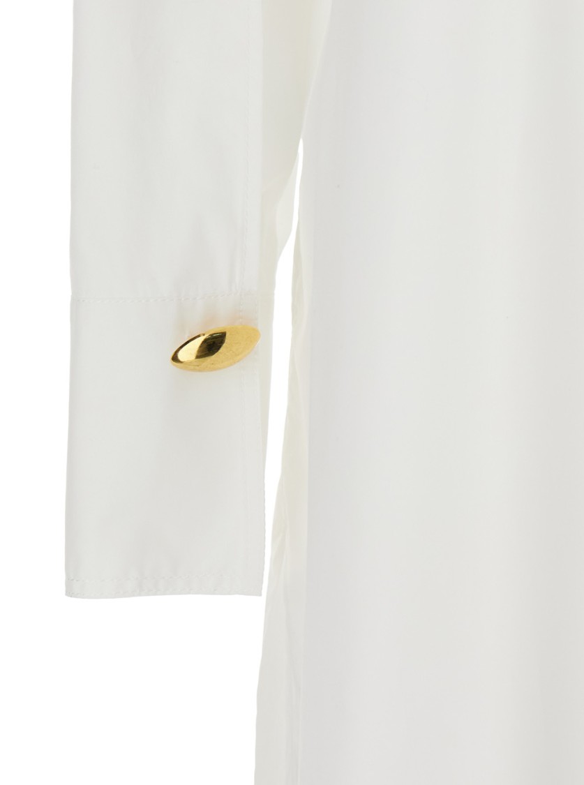Shop Federica Tosi Whie Open Chemises Para' Canvas Shirt Dress In White