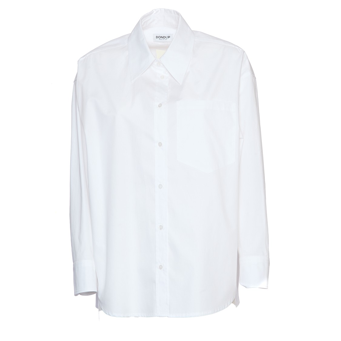 Dondup White Shirt With Lace Detailing And Geometric Cutouts In White