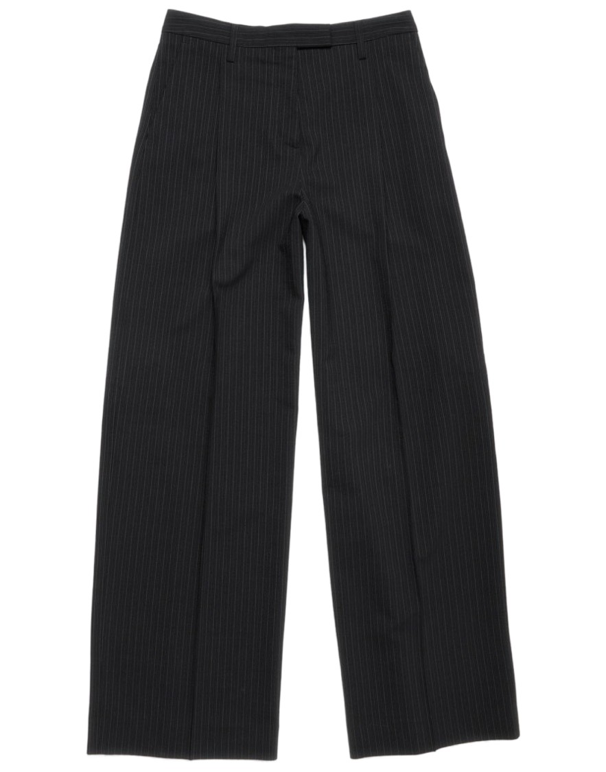 Acne Studios Wide-leg Trousers With Vertical Pinstripes In Black