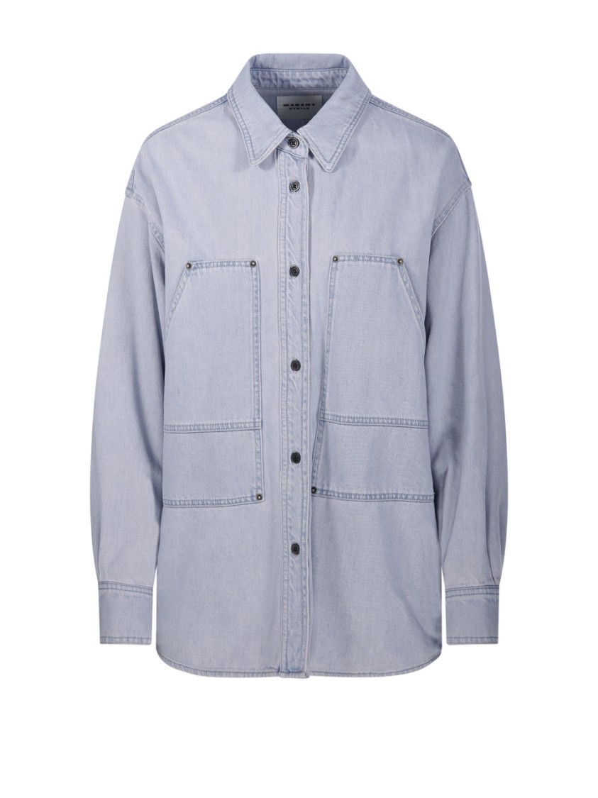 Isabel Marant Étoile Gb Long Sleeves Collared Neck Chest Pockets In Blue