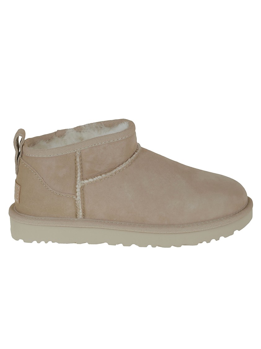 Ugg Sheepskin And Suede Ultra Mini Boots In Gray
