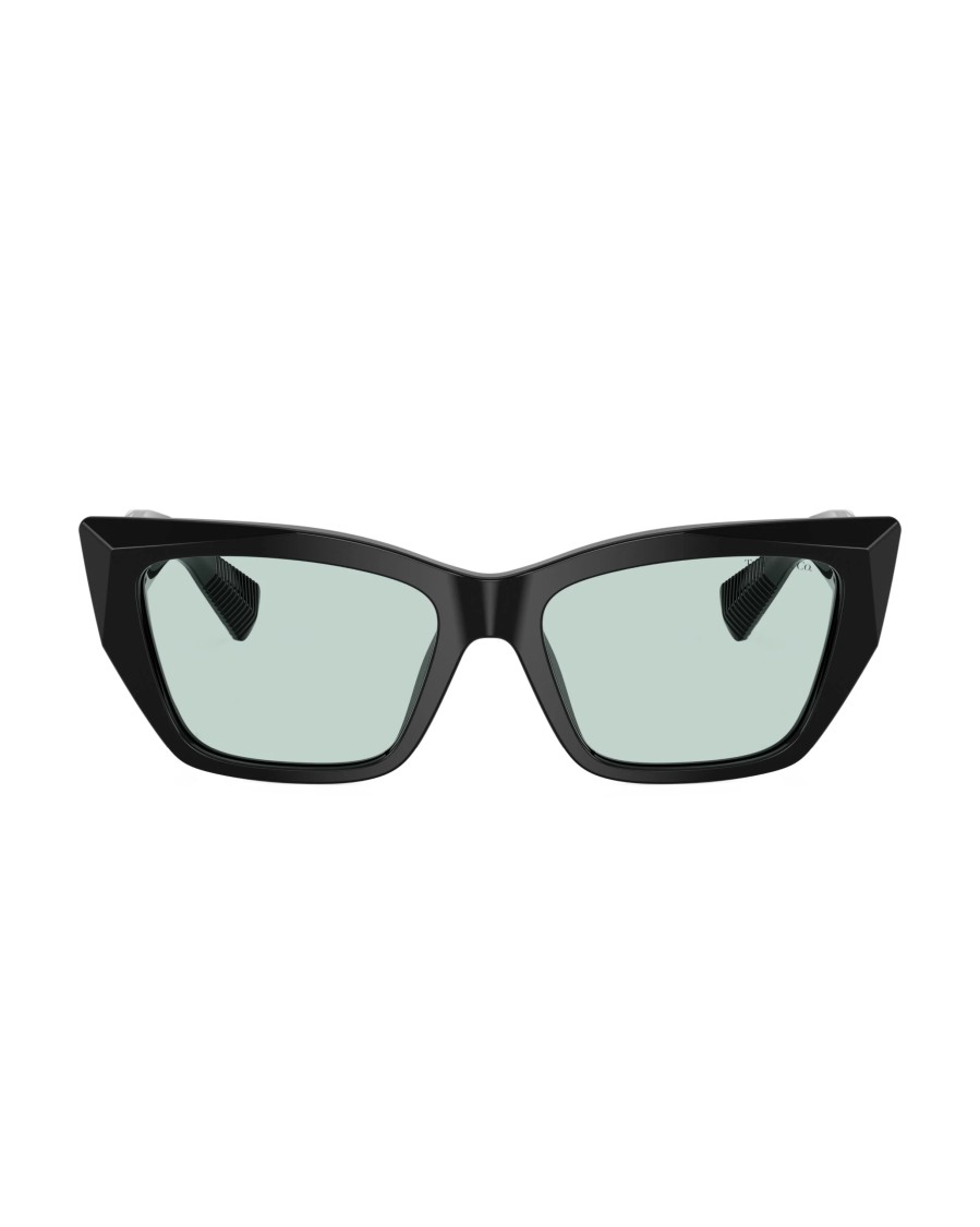 Tiffany & Co . Cat-eye Sunglasses With Light Azure Lenses In Black