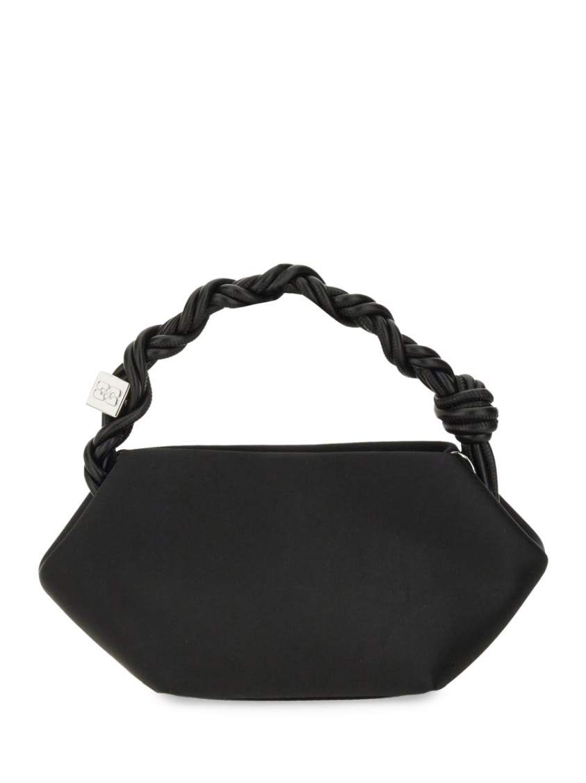 Ganni Bou Bag Mini Soir Satin In Black