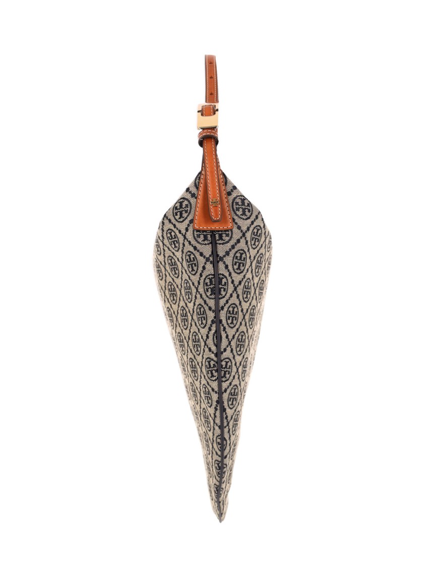 Tory Burch Large T Monogram Jacquard Balloon Bag In Neutral