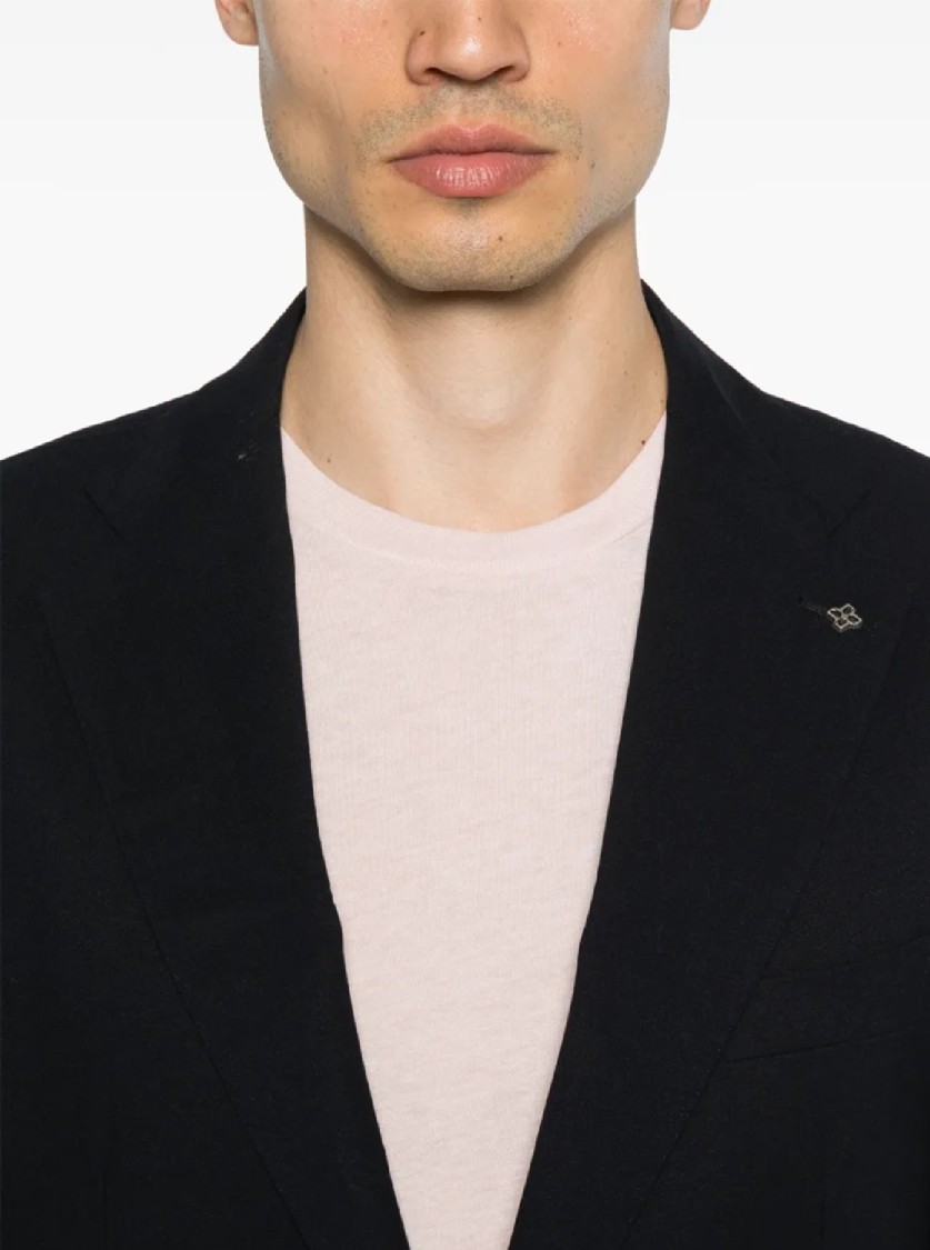 Shop Tagliatore Classic Tailored Black Suit With Notched Lapels