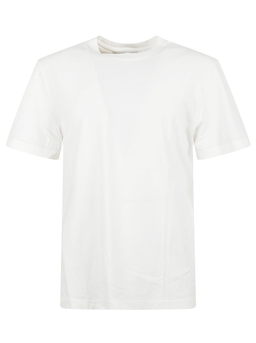 Golden Goose Ribbed Crew-neck Cotton T-shirt With Short Sleeves In White