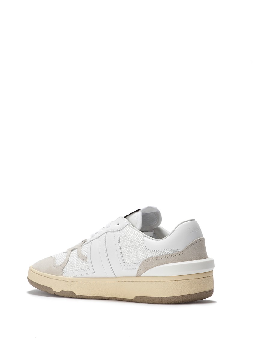 Lanvin Mesh And Leather Clay Sneakers With In White