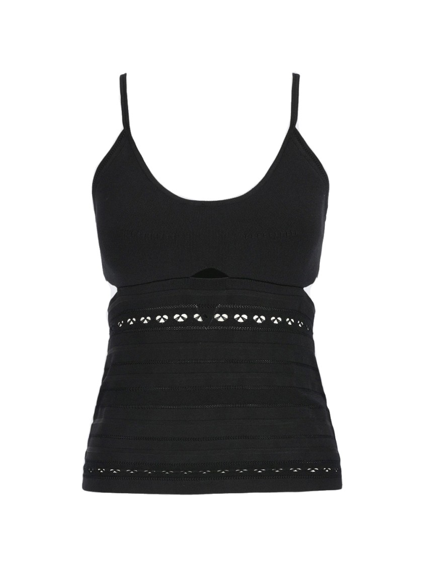 VICTORIA BECKHAM VICTORIA BECKHAM CUT-OUT DETAIL CAMI TOP BLACK