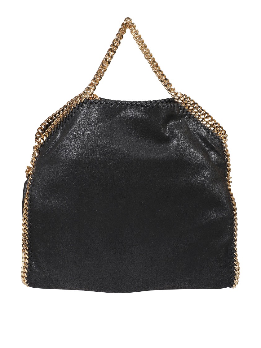 Stella Mccartney Black Bag With Gold-tone Chain Strap In Black