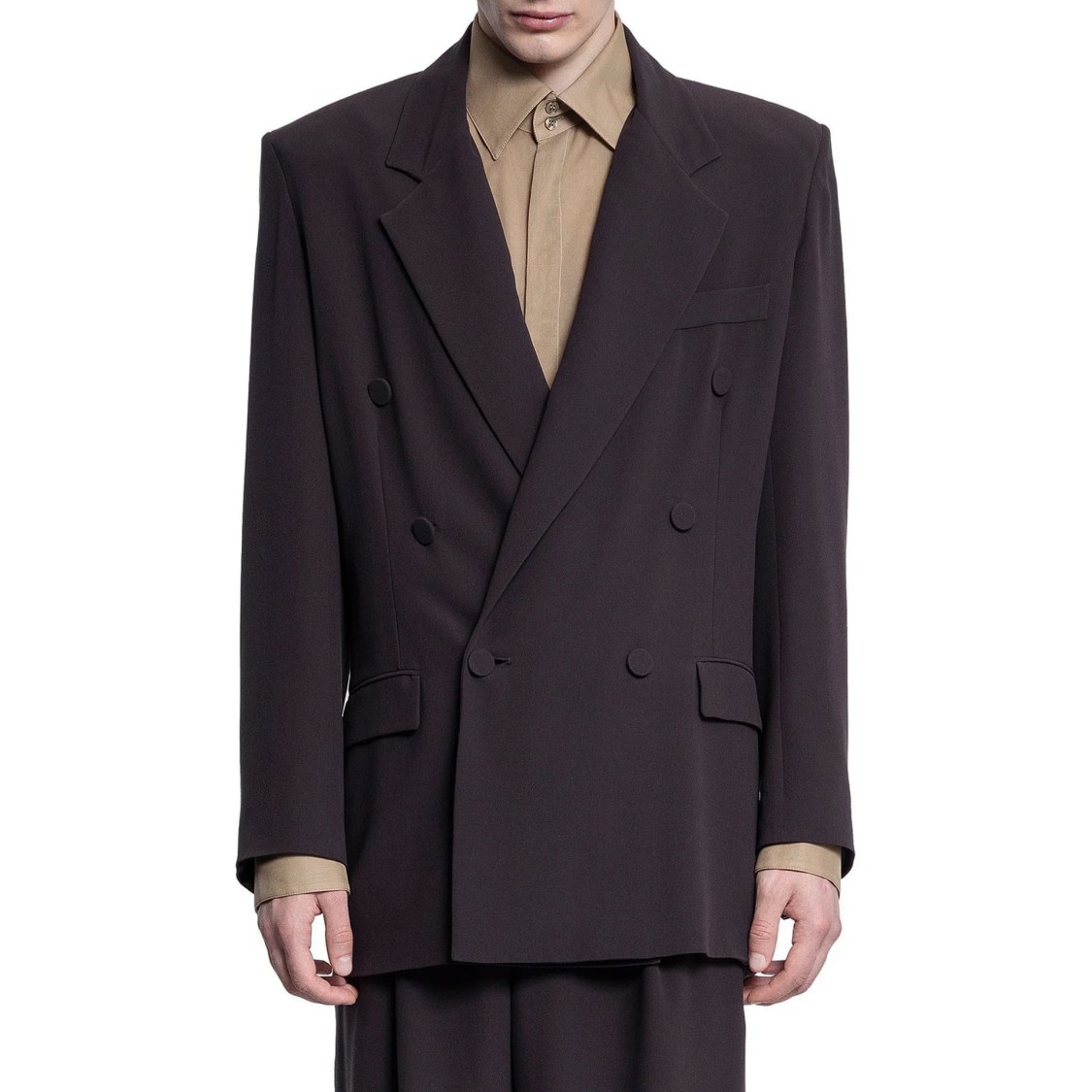 Saint Laurent Double-breasted Silk-crepe Blazer