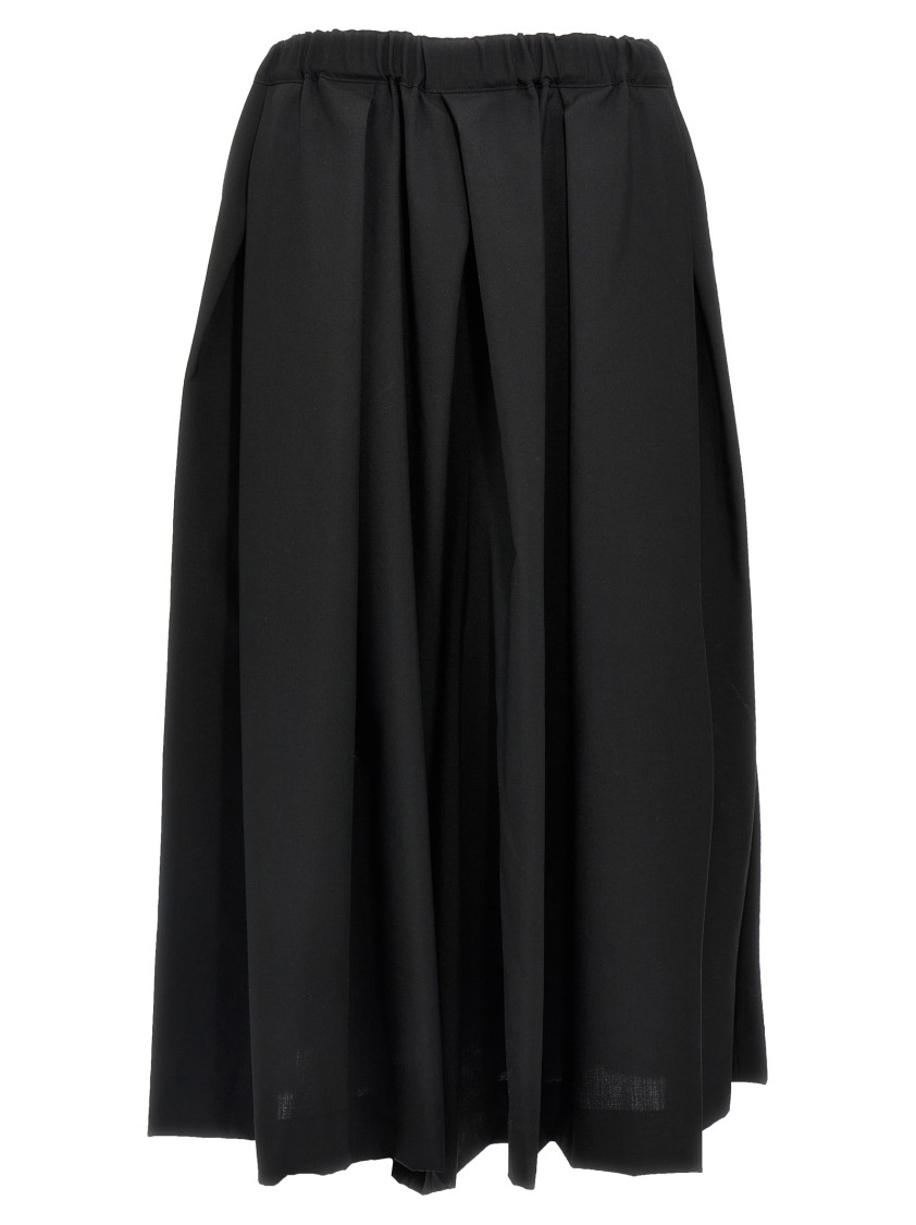 Comme Des Garçons Extra Wide Leg Wool Trousers In Black