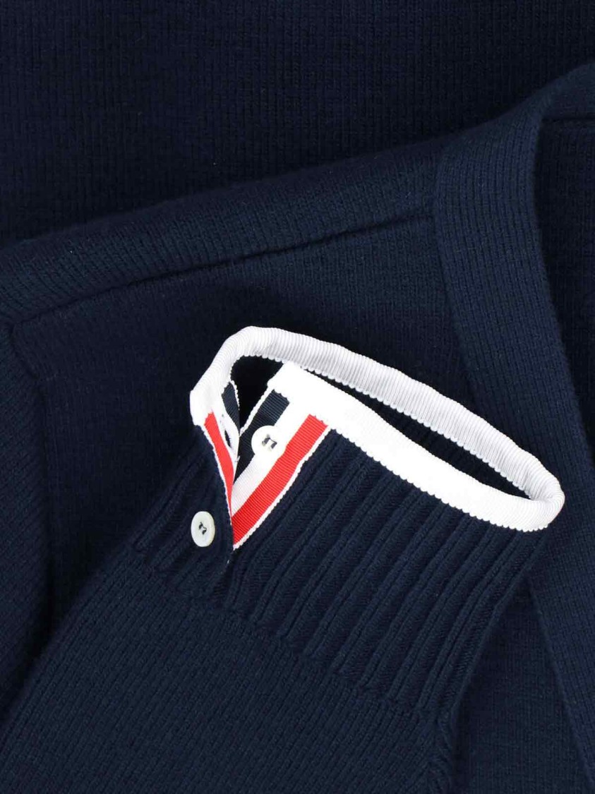Thom Browne Crewneck Sweater With Striped Sleeve Detail