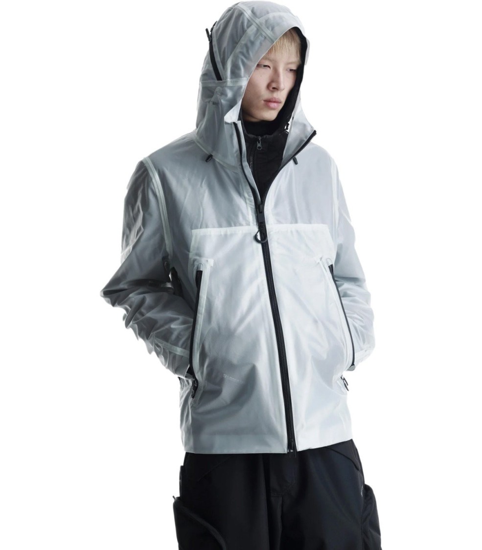 Shop Krakatau Bicep Liner White Hooded Jacket