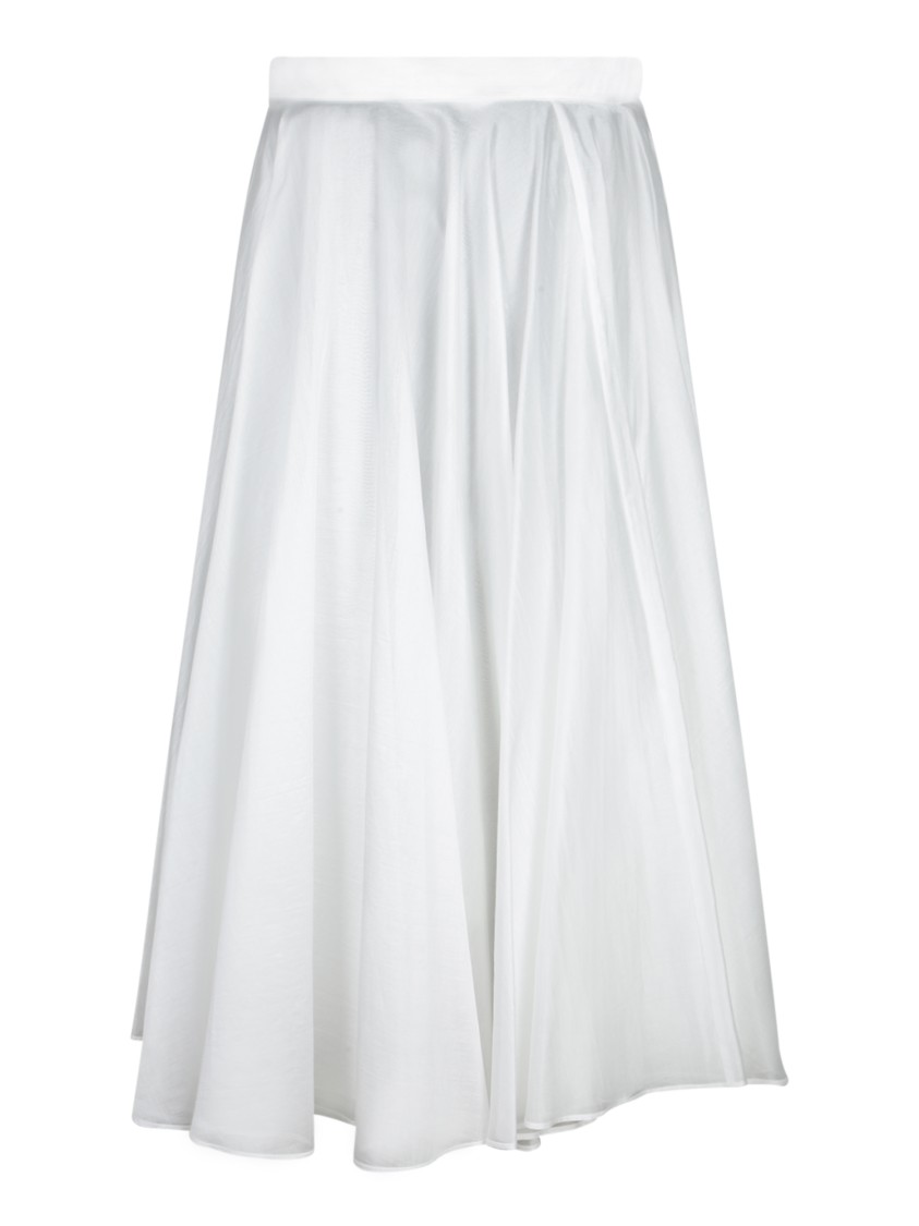 スカート Blanca Vita Pleated White Midi Skirt In Lightweight Muslin Blanca Vita Pleated White Skirt In Lightweight Muslin | THE LIST