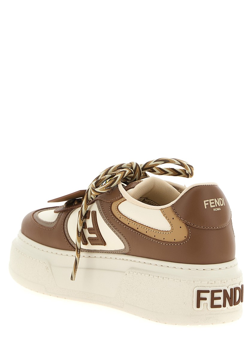Fendi Sneakers Chunky Sole Contrast Panels In White
