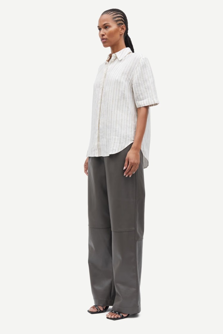 Samsoe & Samsoe Samsoe Samsoe Loose Fit Grey Trousers With Elongated Leg