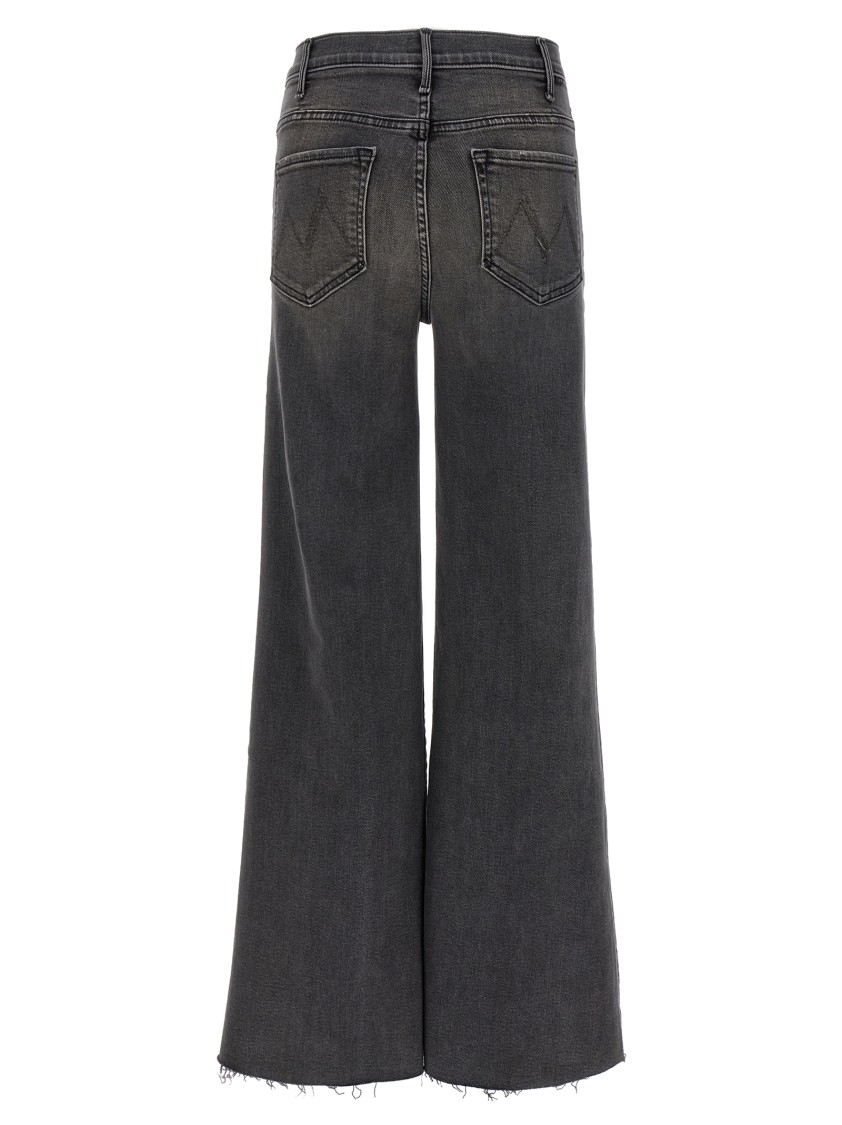 Mother Jeans Hustler Roller Sneak Fray In Black