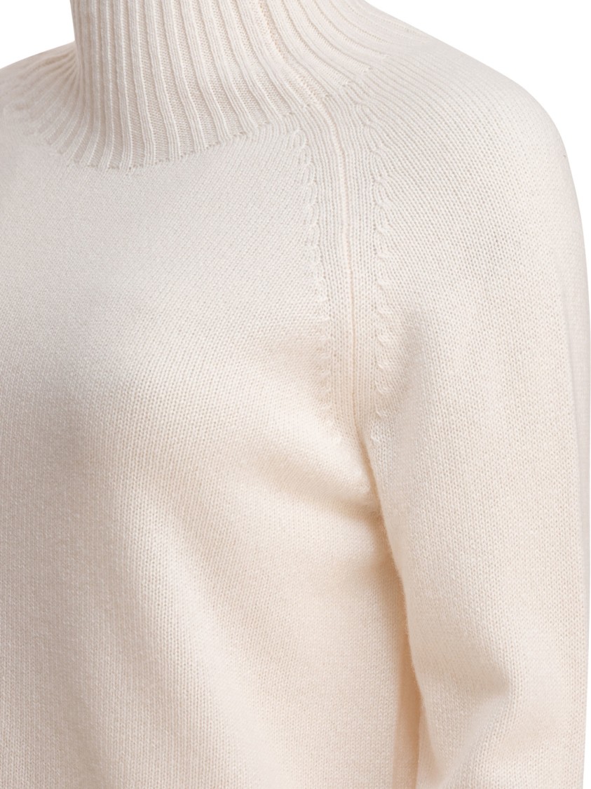 Kangra Cashmere Knit Sweater With Ribbed Turtleneck In Yellow