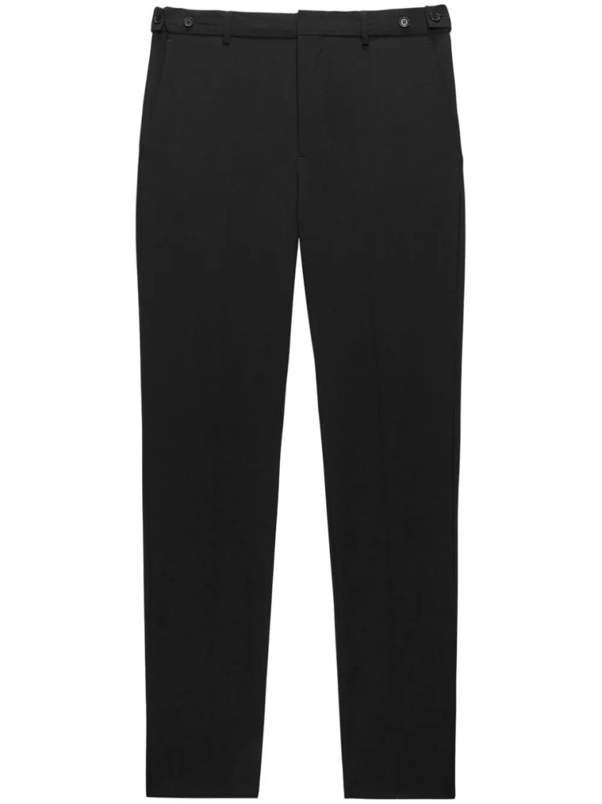 Msgm Straight-leg Tailored Pants With Button Closure In Black