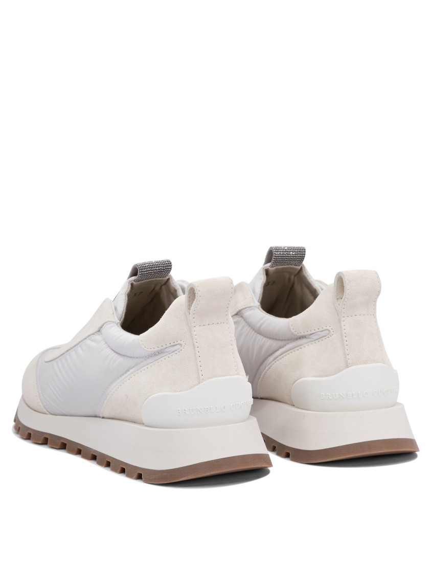 Brunello Cucinelli Calf Leather Slip-on Sneakers In White