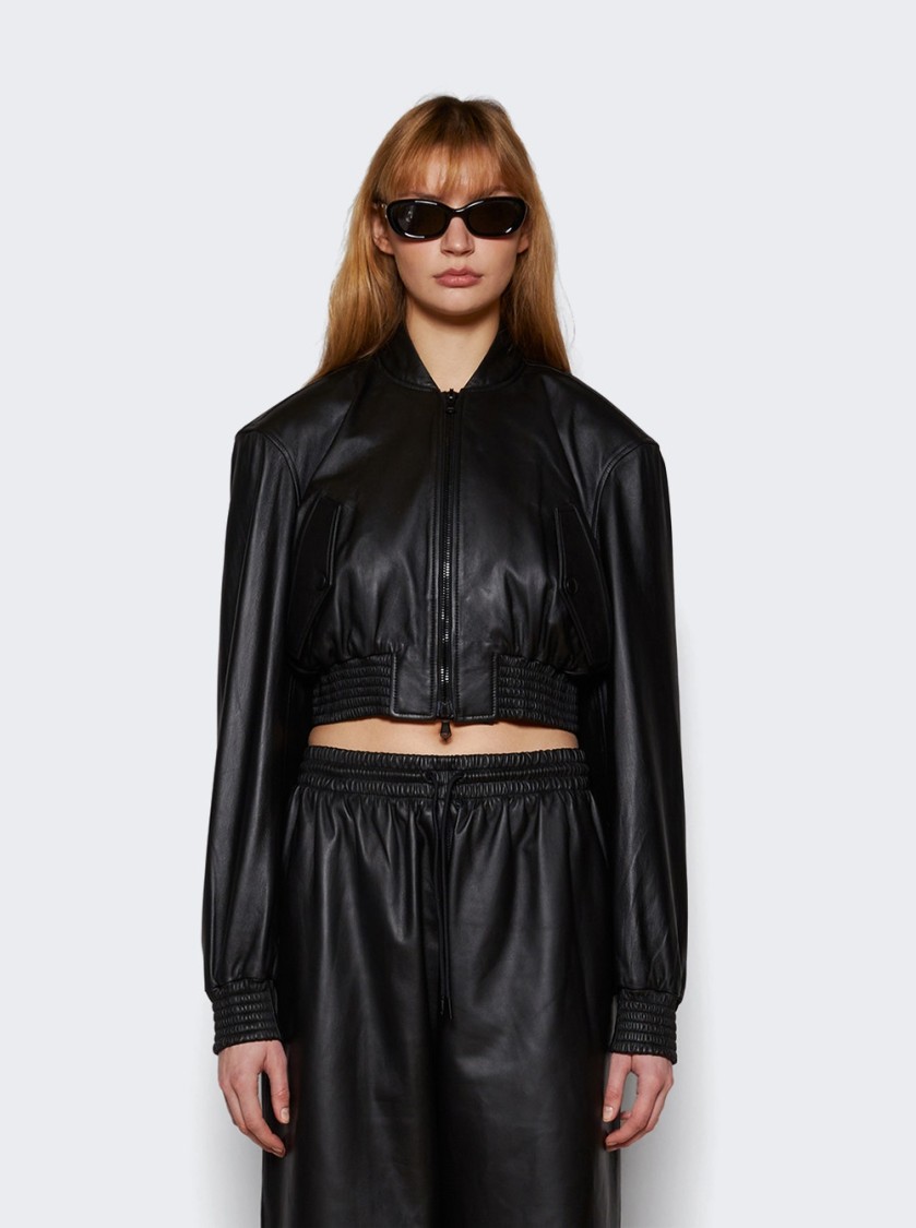 Wardrobe.nyc Tailored Crop Bomber In Black