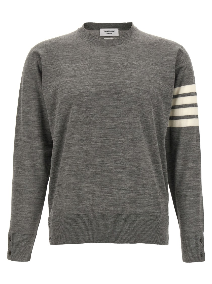 Thom Browne 4 Bar Sweaters And Cardigans In Gray
