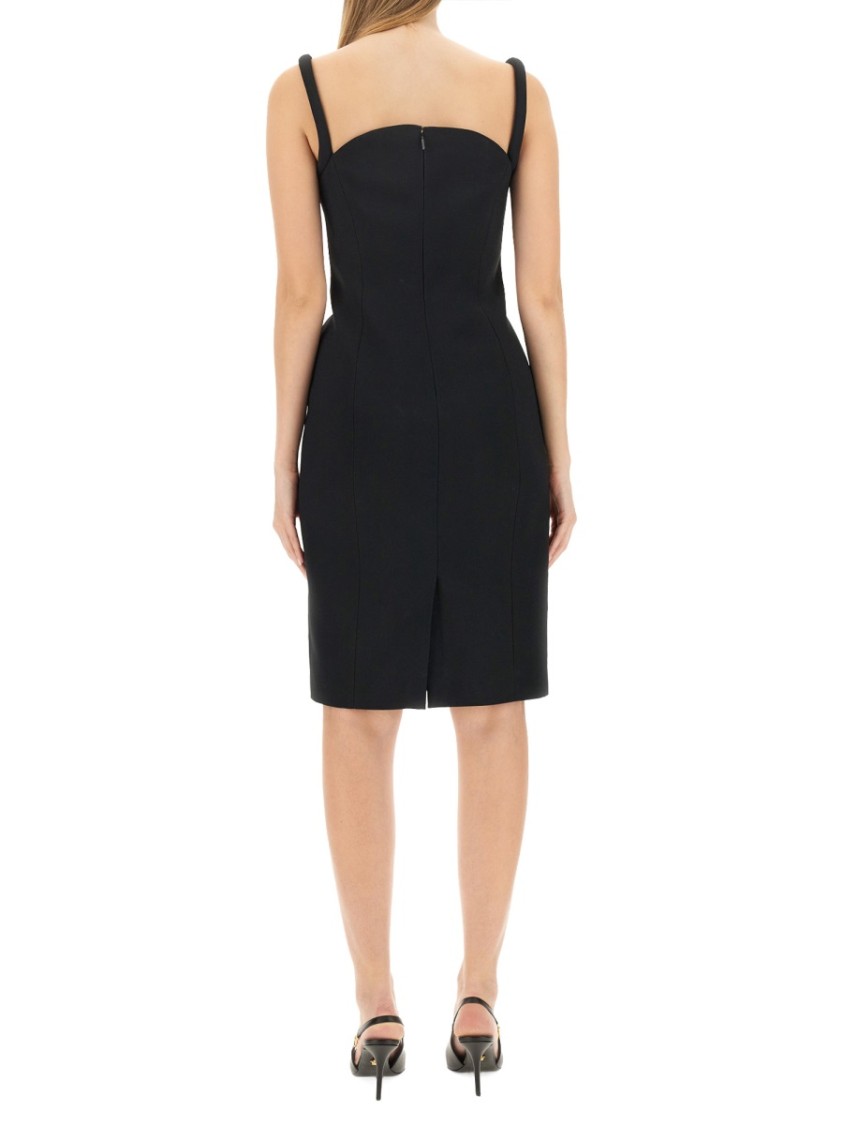 Versace Sleeveless Dress With Round Neckline In Black