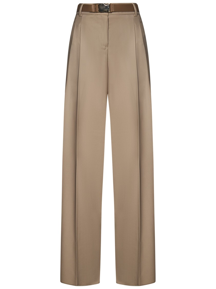 Max Mara Beige Trousers With Double Pleat In Brown