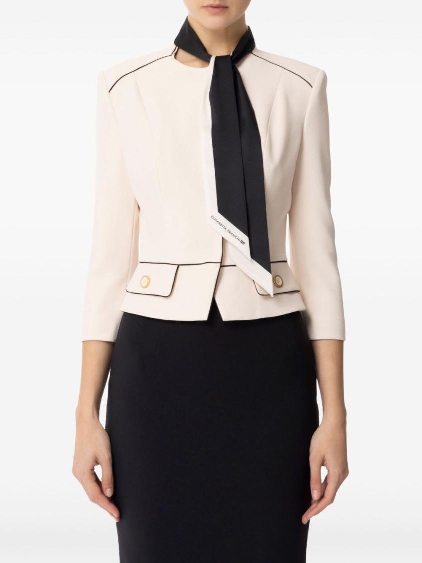 ELISABETTA FRANCHI ELISABETTA FRANCHI BLACK JACKET WITH TAILORED SILHOUETTE