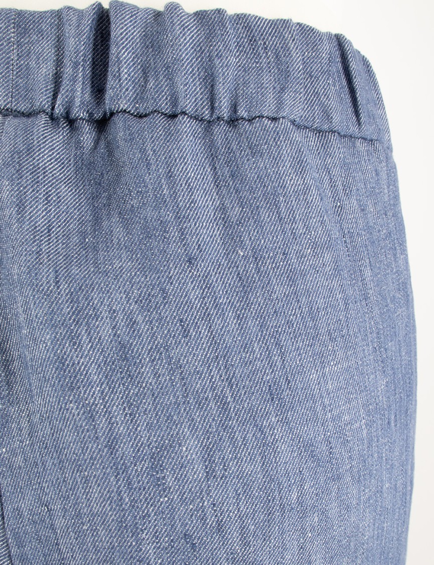 Le Tricot Perugia Wide-fit Trousers With Elastic Waistband In Purple