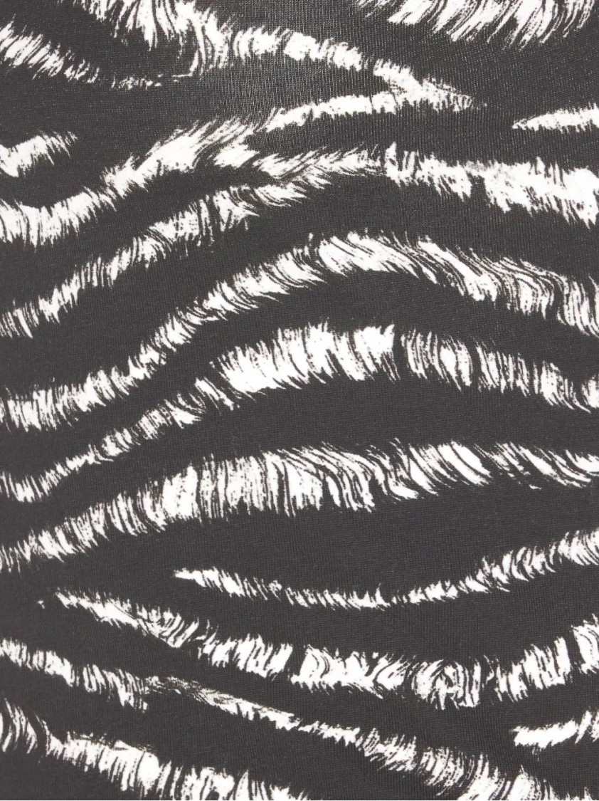Attico Zebra Print Form-fitting Sleeveless Tank Top In Black