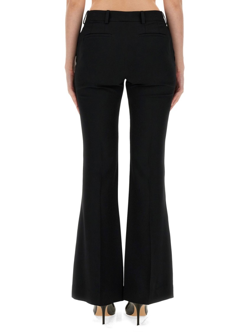 Nina Ricci Flared Leg Trousers Belt Loops In Black