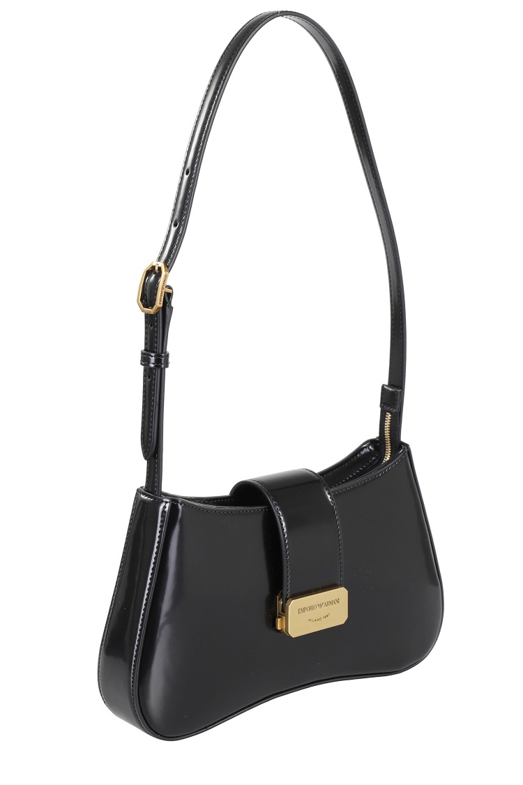 Emporio Armani Baguette Shoulder Bag With Magnetic Closure In Black