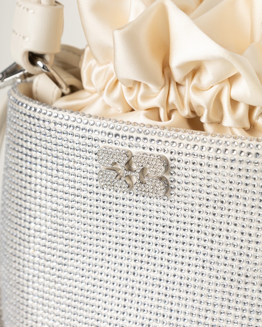 ショルダーバッグ・ポシェット Ganni Rhinestone-Embellished Braided Handle Shoulder Bag Ganni Rhinestone-embellished Braided Handle Shoulder Bag