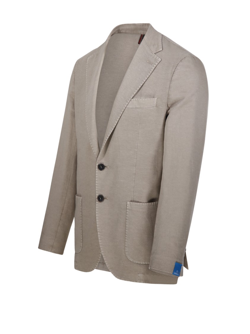 Santaniello Classic Tailored Jacket With Notched Lapel In Neutrals
