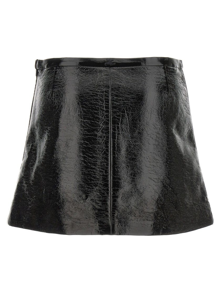 Courrèges Heritage Viny Mini Skirt In Black