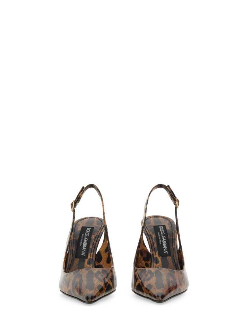 Dolce & Gabbana Leather Sling Back In Multicolor