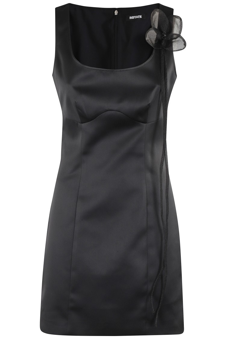Rotate Birger Christensen Rotate Floral Accent Sheath Dress In Black