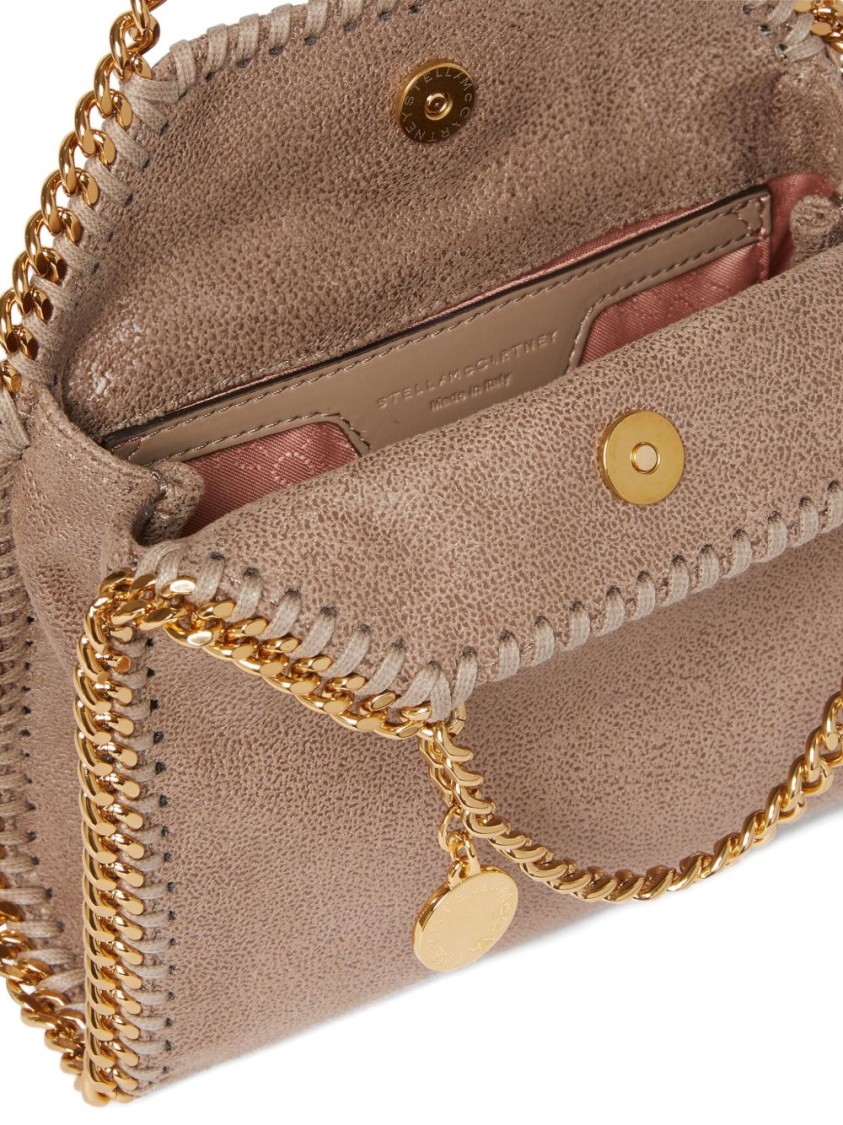 Stella Mccartney Hexagonal-shaped Textured Bag With Chain Strap In Neutral
