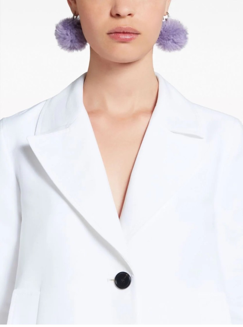Marni Tailored Cropped Jacket With Classic Lapel In White