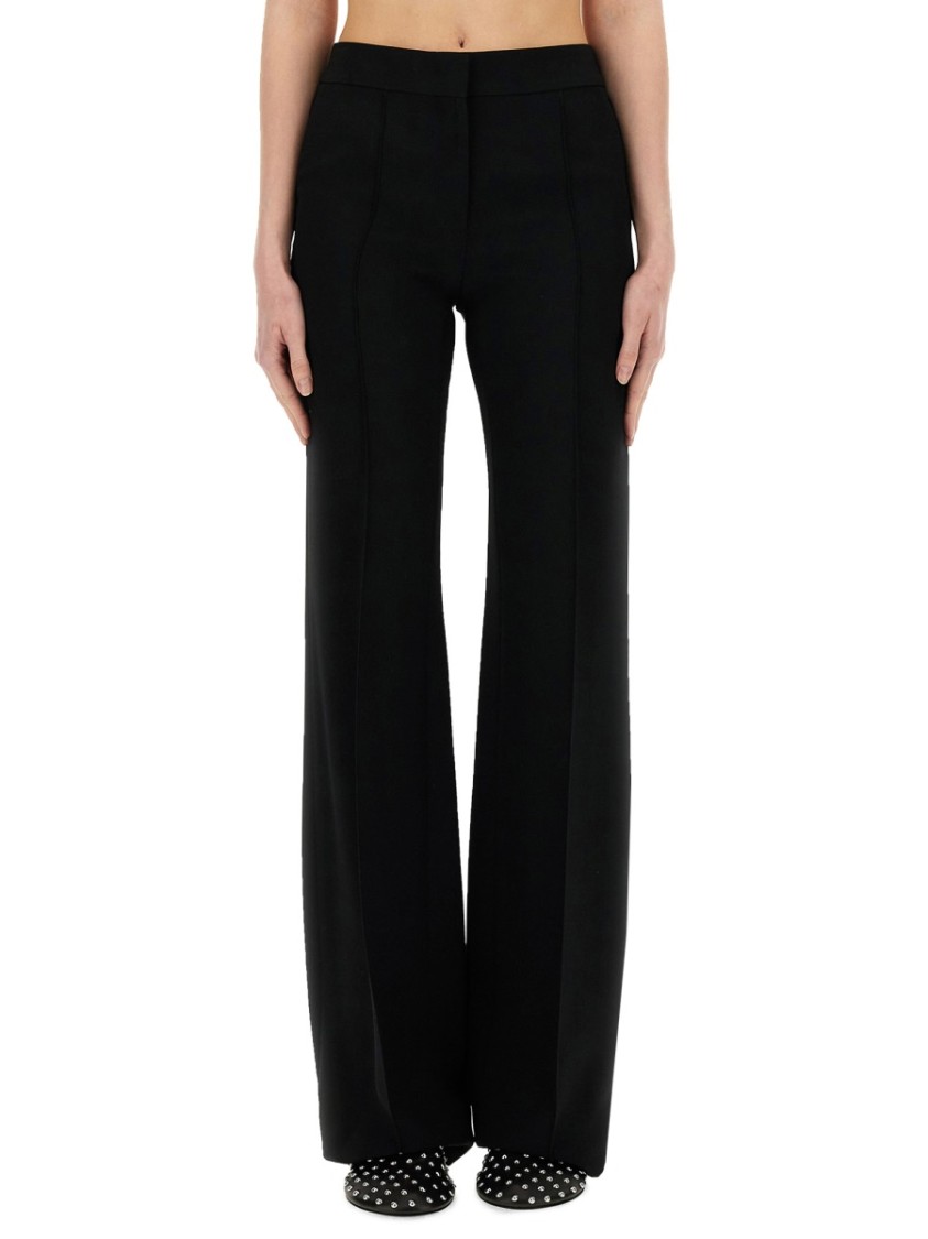 Jil Sander Wide-leg Tailored Viscose Blend Pants In Black