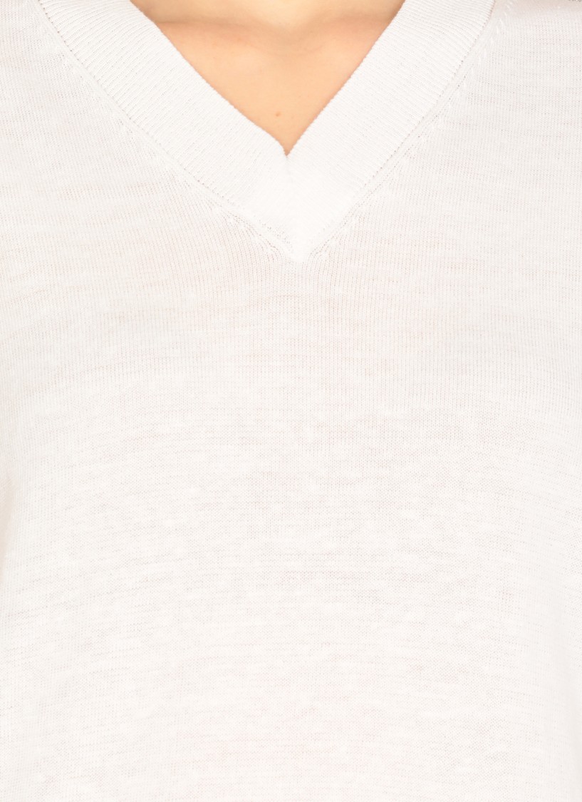 Peserico White Linen And Cotton Sweater