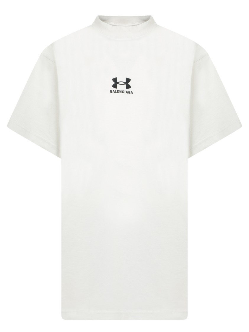 Balenciaga Chalk Cottonx Under Armour Oversize T-shirt In White