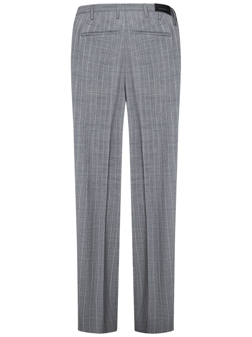 MICHAEL COAL MICHAEL COAL PINSTRIPED GREY TROUSERS WITH SLANT POCKETS