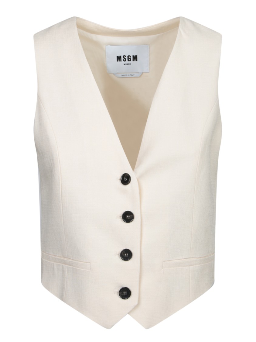 Msgm Vests In White