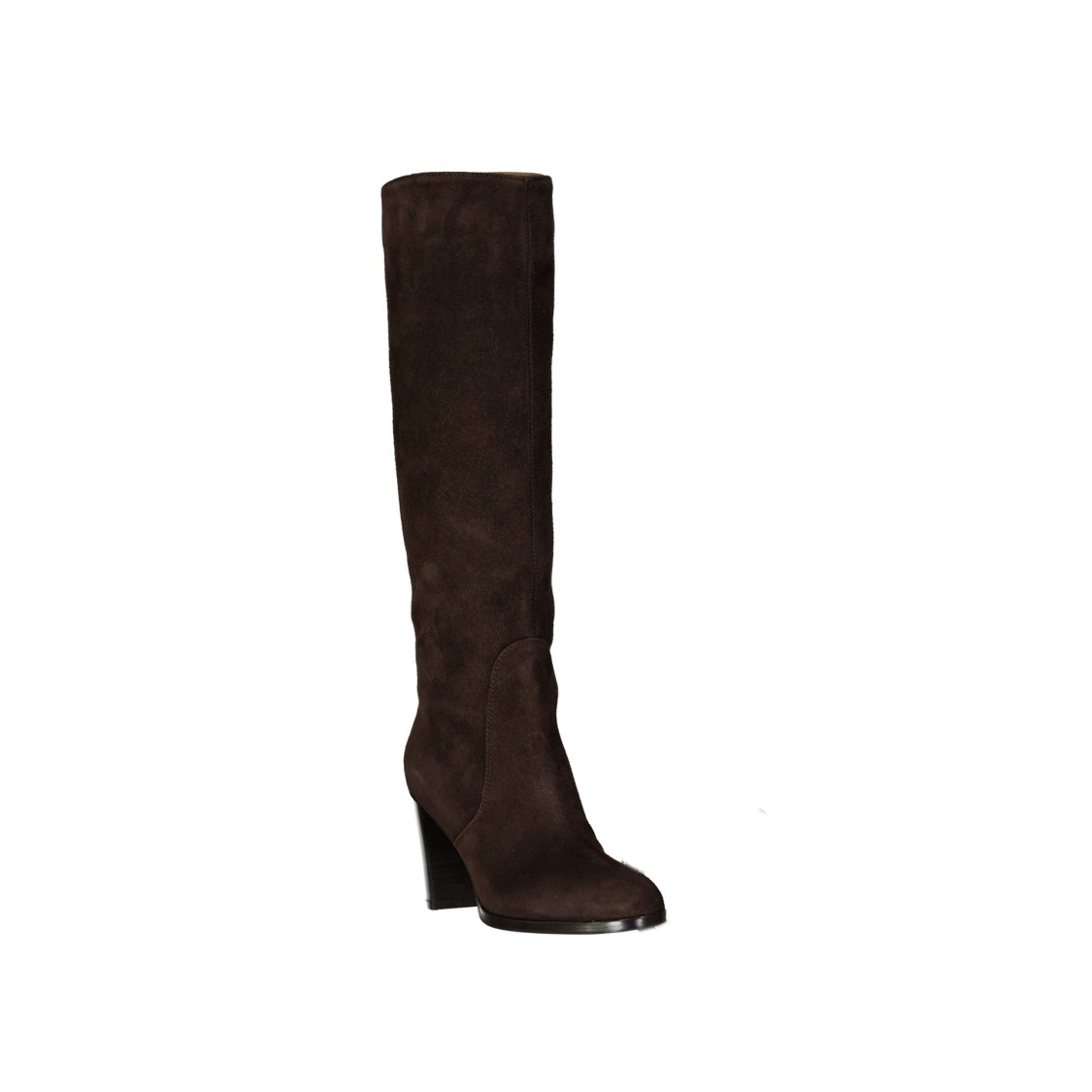 Sergio Rossi Brown Leather Boots With Block Heel In Black