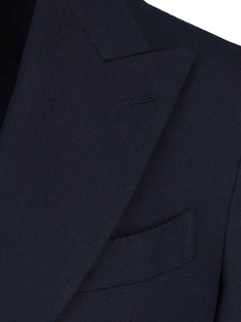 Caruso Aida Double-breasted Blazer In Blue